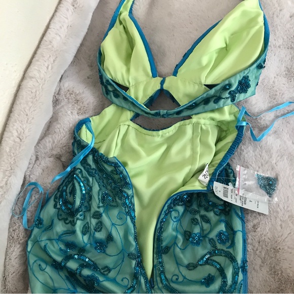 NWT RARE Caché Beaded Formal Mermaid Halter‎ Cut-Out Dress HTF vintage y2k - Picture 8 of 12